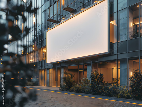 Billboard mockup image, large clean white surface, empty large advertising space, Bigboard photo