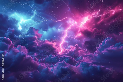 neon, lightning storm, background is back