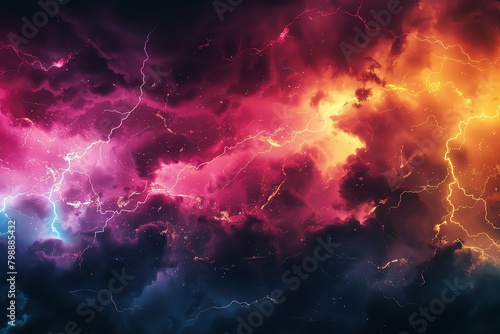 neon, lightning storm, background is back © Tee