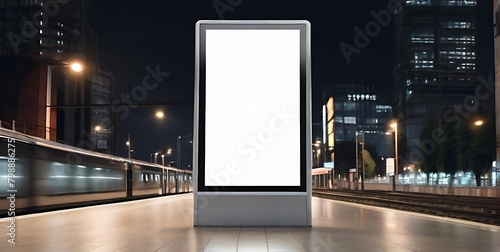 white blank advertising billboard. street mockup panel. digital lightbox poster ad banner board. bus shelter advertising.