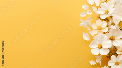 Yellow background flower decoration
