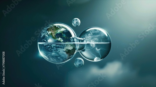 Interconnected Worlds Encapsulated in Water Bubbles