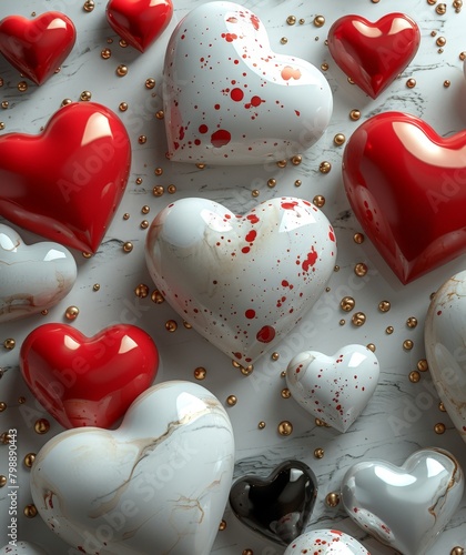 lovely hearts forming a pat...