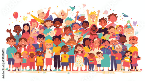 Happy international children inclusive kindergarten