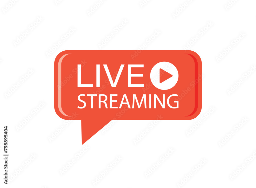 Live stream button icon in flat style. Webinar vector illustration on isolated background. Streaming sign business concept. Live stream button icon in flat style. Webinar vector illustration on isolated background. Streaming sign business concept.