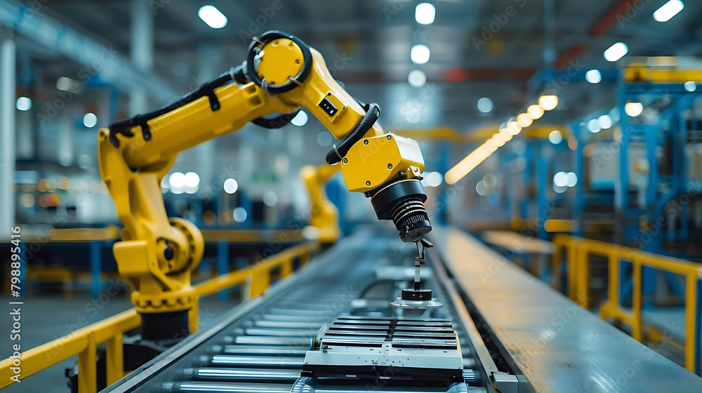 robotic automation in industry a yellow light illuminates the scene robotic automation in industry a yellow light illuminates the scene
