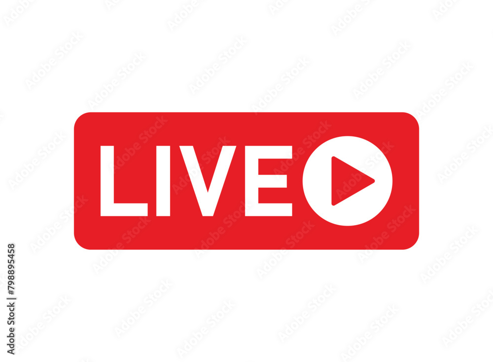 Live stream button icon in flat style. Webinar vector illustration on isolated background. Streaming sign business concept. Live stream button icon in flat style. Webinar vector illustration on isolated background. Streaming sign business concept.