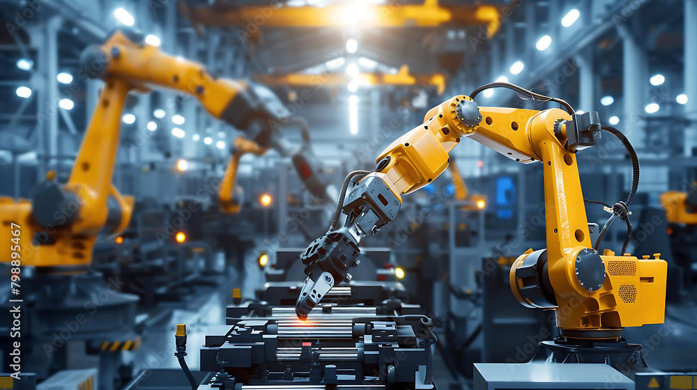 robotic automation in industry a bright light illuminates the scene robotic automation in industry a bright light illuminates the scene
