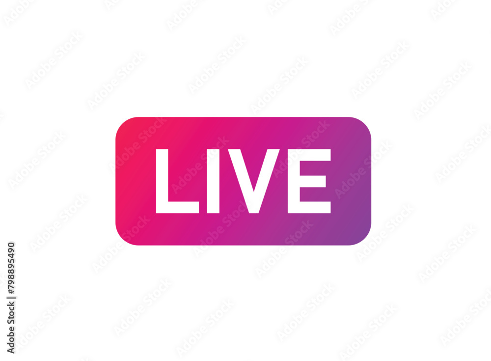 Live stream button icon in flat style. Webinar vector illustration on isolated background. Streaming sign business concept. Live stream button icon in flat style. Webinar vector illustration on isolated background. Streaming sign business concept.