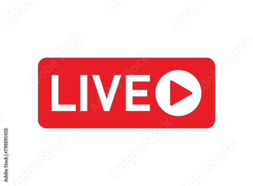 Live stream button icon in flat style. Webinar vector illustration on isolated background. Streaming sign business concept.