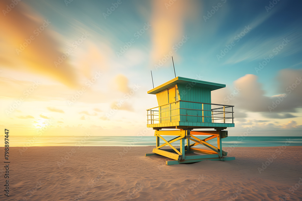 lifeguard tower on the beach lifeguard tower on the beach