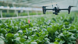 smart farming solutions for the future a green plant and a black propeller in the foreground