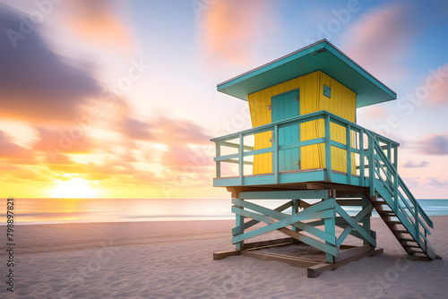 lifeguard tower on the beach © photo for everything