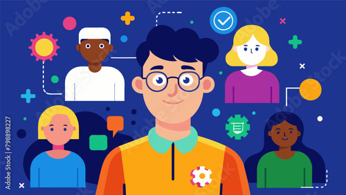 A youthled campaign for promoting workplace neurodiversity with a focus on educating employers about the strengths and abilities of neurodivergent. Vector illustration photo