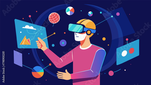 Through a mindcontrolled virtual reality headset an artist explores a digital canvas creating a 3D masterpiece with every movement of their hands and.