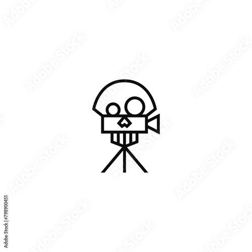 Skull camera film logo design.