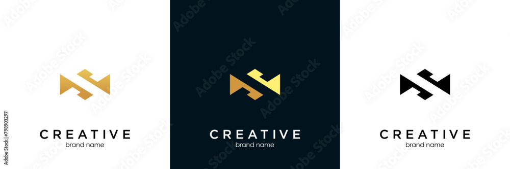 Obraz premium beautiful luxury letter S monogram in infinity shape, elegant circular letter S and S logo template