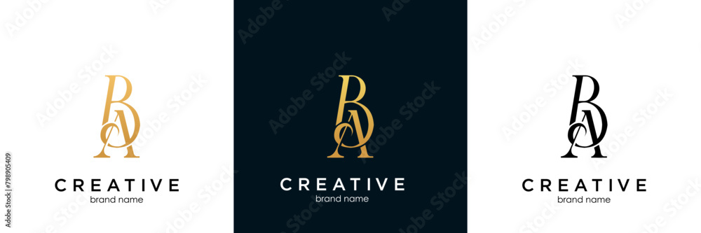 Alphabet letter icon logo BA or AB Alphabet letter icon logo BA or AB