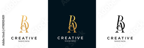 Alphabet letter icon logo BA or AB