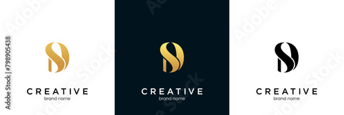 DS letter with arrow logo design vector illustration template, D letter logo vector, letter D and S logo vector, creative Letter DS letter logo