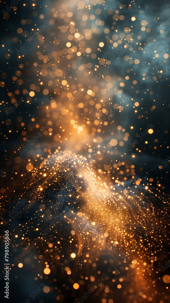 Obraz premium A motion-blurred view of a cluster of stars in space phone wallpaper