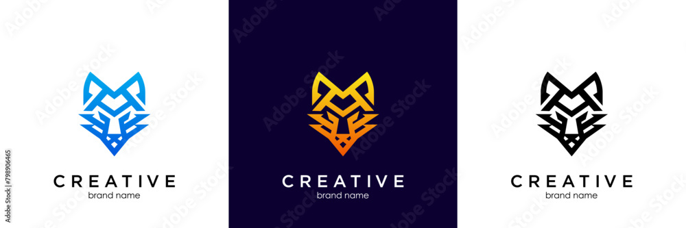 unique fox logo, fox illustration, vector unique fox logo, fox illustration, vector