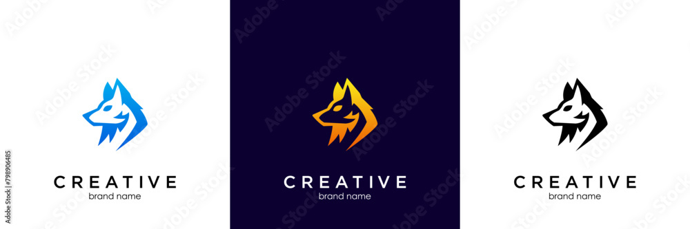 unique fox logo, fox illustration, vector unique fox logo, fox illustration, vector