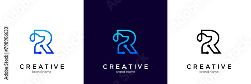 letter r dog Logo Icon Design Vector Stock. letter r dog Logo Icon Design. letter r dog Logo Icon Design Template