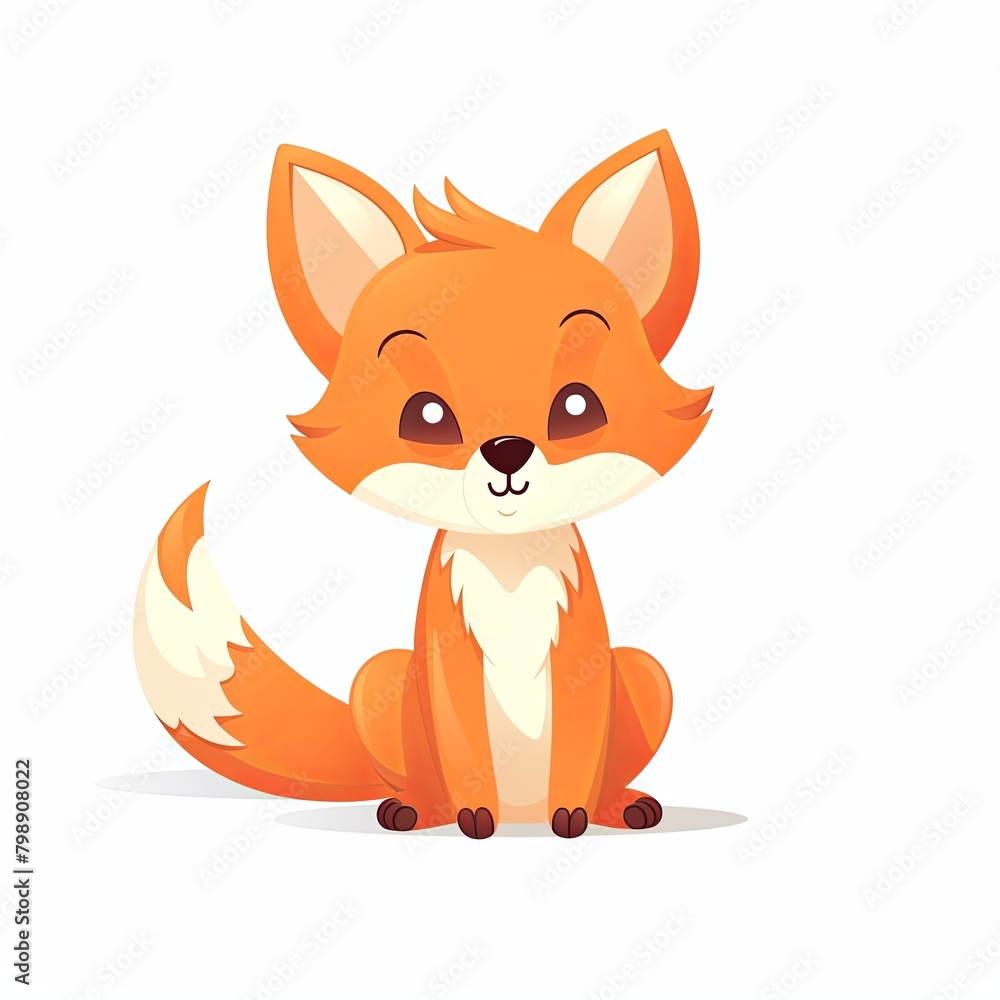 flat illustration of cute pleasant fox flat illustration of cute pleasant fox