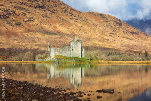 Loch Awe with Kilchurn castle. Argyll and Bute, Scotland, UK.