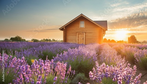 lavender field at sunset