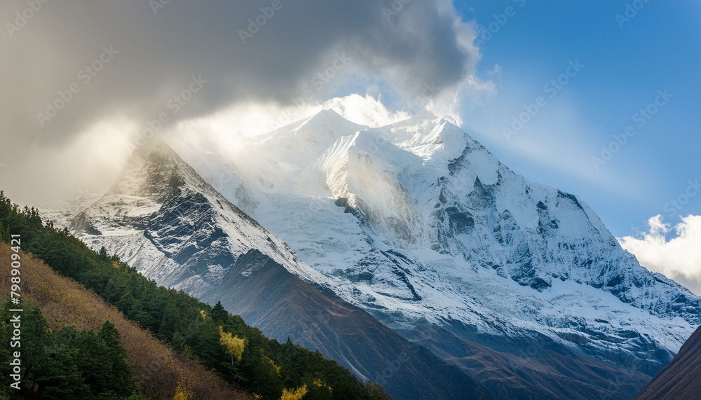 snow covered mountains