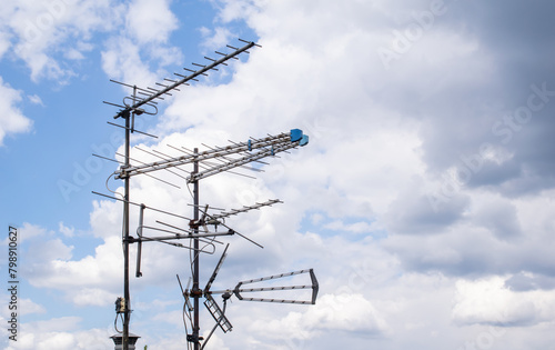 TV antenna against the sky