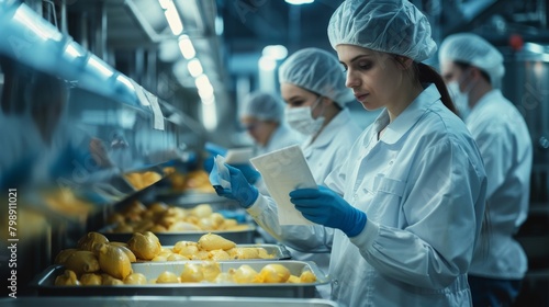 Wallpaper Mural An inspection team conducting a thorough audit of a poultry processing plant to assess compliance with food safety standards and regulatory requirements. Torontodigital.ca