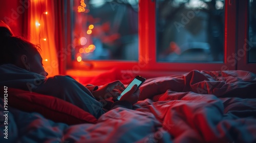 A person checking their smartphone for messages and notifications as soon as they wake up, reflecting the modern habit of starting the day by checking digital devices.