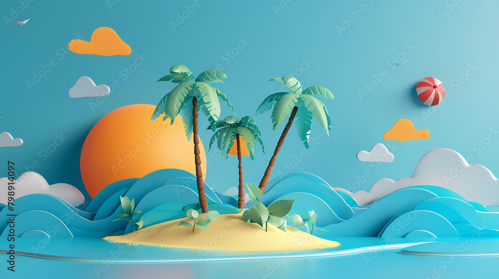 Summer trip, a 3D rendering concept