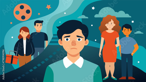 One film explores the complex and often conflicting emotions surrounding a teenagers journey towards independence from their parents.. Vector illustration