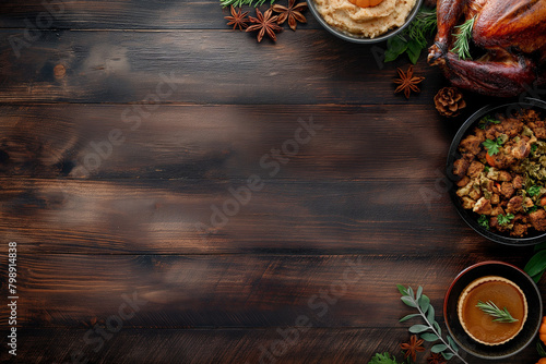 food ingredients and spices banner with copy space