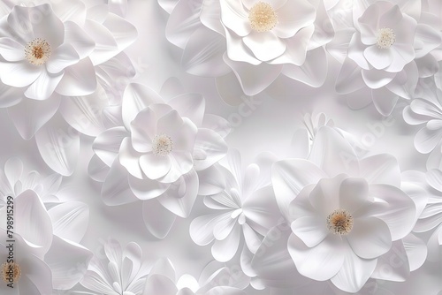 Delicate White Petal Abstract Paper Sculpture with Elegant Symmetry