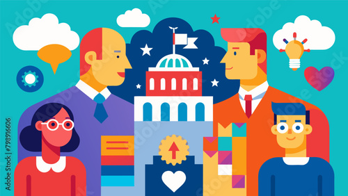 A series of posters displayed in government buildings promoting the importance of valuing and embracing neurodiversity in all aspects of society.. Vector illustration