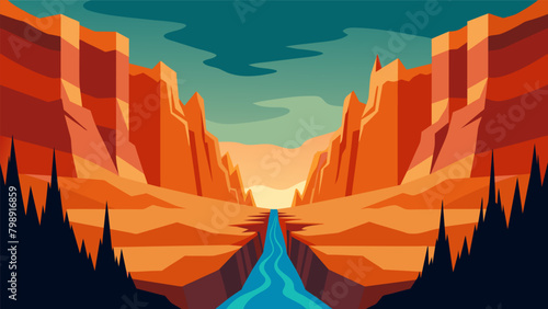 The echoes seemed to linger a little longer in the canyon as if the walls were reluctant to let our voices go.. Vector illustration