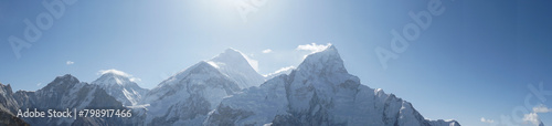 The snow-covered landscape of the Himalayas is an unforgettably beautiful sight. photo