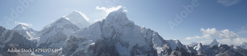 The snow-covered landscape of the Himalayas is an unforgettably beautiful sight. photo