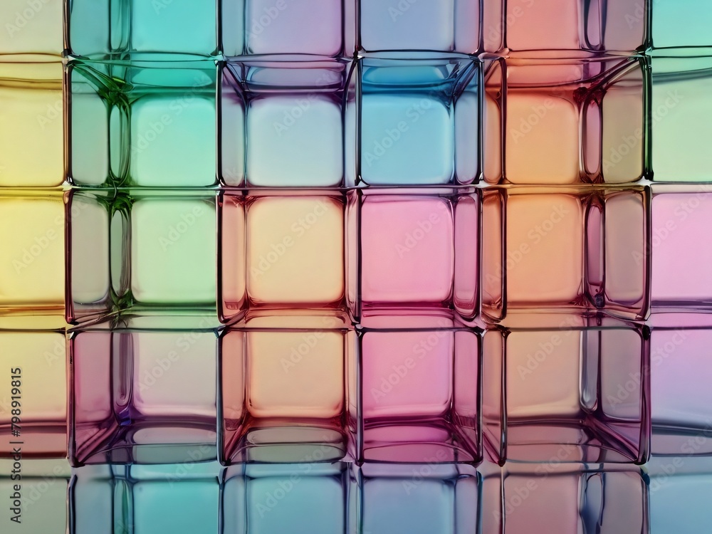 Beautiful glass cube pattern, pastel colors Beautiful glass cube pattern, pastel colors