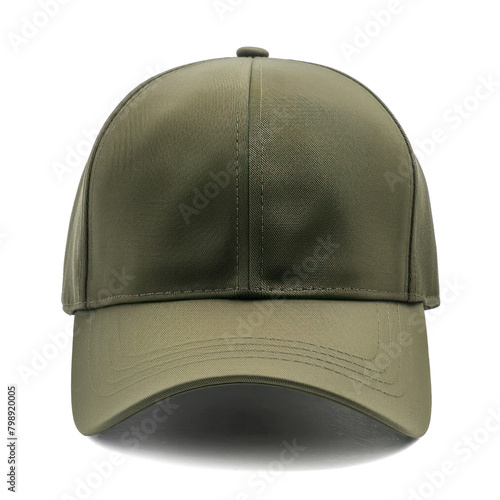 PNG Olive Green Six Panel Dad Cap Mockup Isoolated On Transparent Bakcground