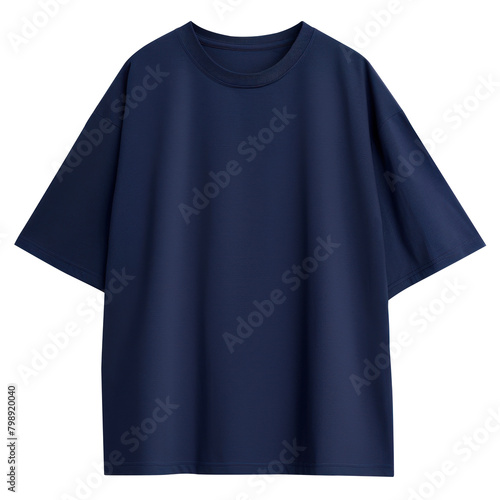 PNG Oversized Navy Blue Blank T-shirt Mockup Isolated On Transparent Background