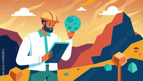 A neurodivergent geologist discovers new mineral formations and geological structures providing crucial information for the mining industry.. Vector illustration