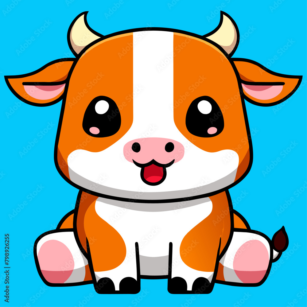 Fototapeta premium cute cows cartoon high detailed