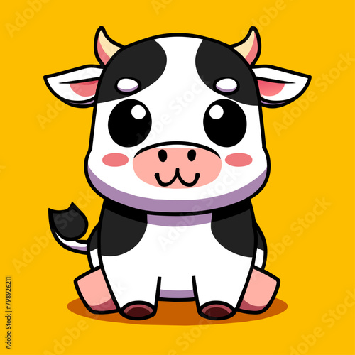 cute cows cartoon high detailed