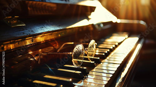 Tinkling glasses harmonize with the piano's melody, a symphony of luxury.